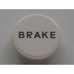 Road Sign 2 x 2 Round with Clip with Black 'BRAKE' Pattern (Sticker) - Set 8672