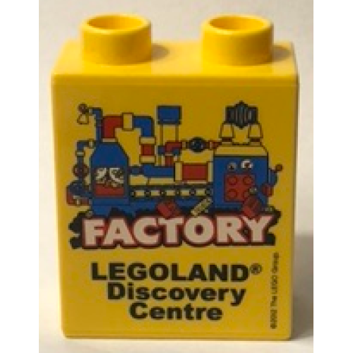 Деталь LEGO 4066pb517 Duplo, Brick 1 x 2 x 2 with LEGOLAND Discovery Centre Factory 2012 Pattern