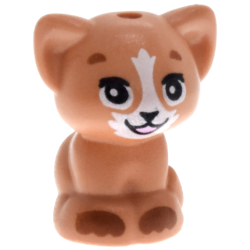 Cat, Friends Style, Baby Kitten, Sitting with Black Eyes, Nose and Mouth, Bright Pink Tongue, White Muzzle and Dark Orange Paws Pattern (Nugget)