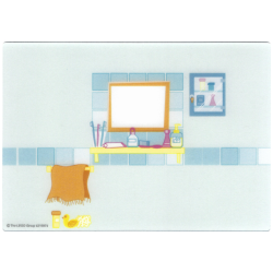 Plastic Part for Set 5940 - Bathroom Backdrop with Mirror, Shelf, Tiles, Towel, and Medicine Cabinet Pattern