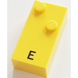 Brick, Braille 2 x 4 with 2 Studs with Black Capital Letter E Pattern (dots-15 ⠑) (French with Antoine Numbers) Brick, Braille 2 x 4 with 2 Studs with Black Capital Letter E Pattern (dots-15 ⠑) (French with Antoine Numbers)