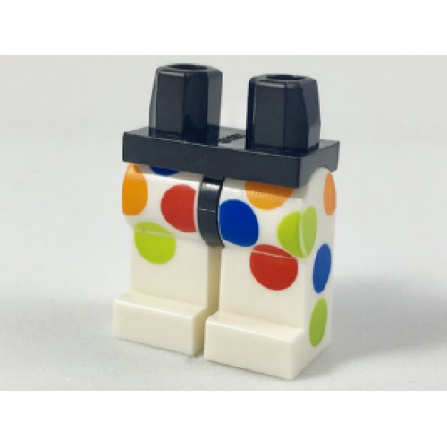 Деталь LEGO 970c01pb44 Hips and White Legs with Large Multicolor Polka Dots Pattern