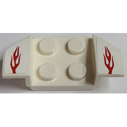 Vehicle, Mudguard 2 x 4 with Flared Wings with Red Flames Pattern (Stickers) - Set 8182