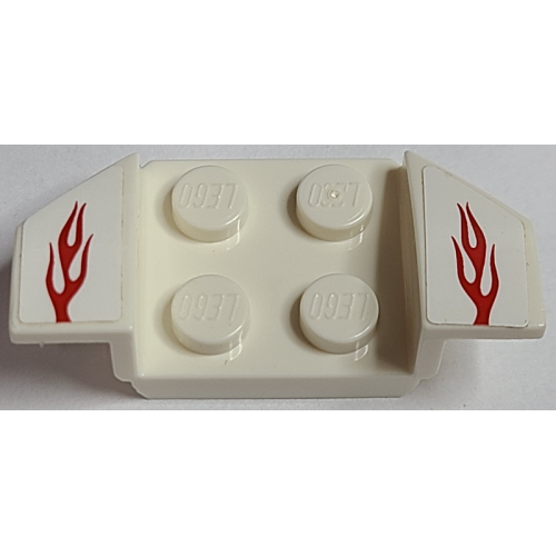 Деталь LEGO 41854pb19 Vehicle, Mudguard 2 x 4 with Flared Wings with Red Flames Pattern (Stickers) - Set 8182