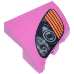 Wedge 2 x 2 x 2/3 Left with Black, Silver and Dark Silver Headlights and Orange Blinker Pattern