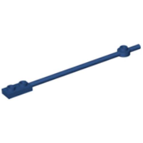 Деталь LEGO 99784 Bar 12L with 1 x 2 Plate End Hollow Studs and 1 x 1 Round Plate End - Dark Blue