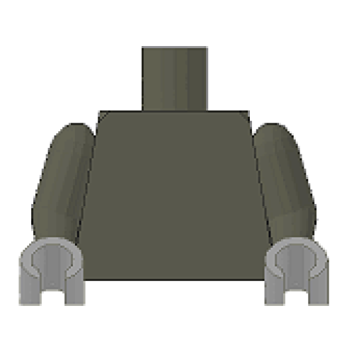 Деталь LEGO 973c022 Torso Plain / Dark Gray Arms / Light Gray Hands