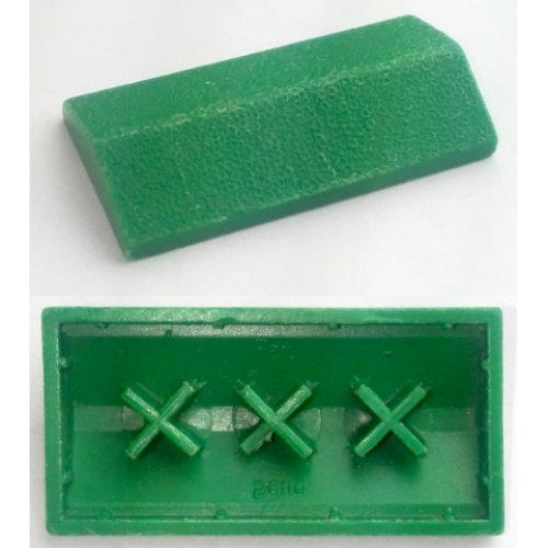 Деталь LEGO 3299miA Minitalia Slope 33 2 x 4 Double with Bottom X Supports - Green