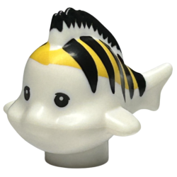Fish, Disney with Black Eyes and Stripes, Yellow Dorsal with Black Tips Pattern (Flounder / Fabius)