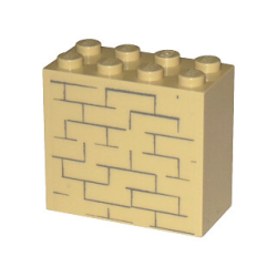 Brick 2 x 4 x 3 with Bricks Pattern (Sticker) - Set 4852