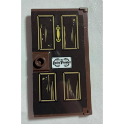Door 1 x 4 x 6 with Stud Handle with Dark Brown Wooden Door with White 'the Daily Prophet' Sign Plate Pattern (Sticker) - Set 75978 Door 1 x 4 x 6 with Stud Handle with Dark Brown Wooden Door with White 'the Daily Prophet' Sign Plate Pattern (Sticker) - Set 75978
