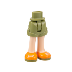 Mini Doll Hips and Shorts Folded Hem with Molded Light Nougat Legs and Printed Orange Shoes with White Laces and Olive Green Soles Pattern - Thin Hinge Mini Doll Hips and Shorts Folded Hem with Molded Light Nougat Legs and Printed Orange Shoes with White Laces and Olive Green Soles Pattern - Thin Hinge