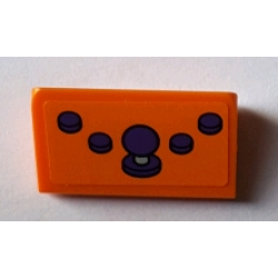Slope 30 1 x 2 x 2/3 with 4 Dark Purple Buttons and Joystick Pattern (Sticker) - Set 71016