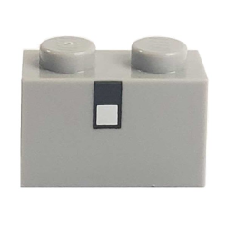 Brick 1 x 2 with Pixelated Minecraft Eye Pattern