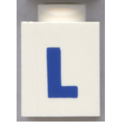 Brick 1 x 1 with Blue Capital Letter L Pattern (Bold Font) Brick 1 x 1 with Blue Capital Letter L Pattern (Bold Font)