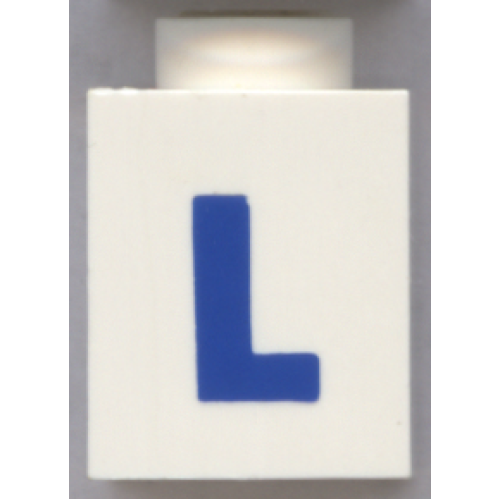Деталь LEGO 3005ptLb Brick 1 x 1 with Blue Capital Letter L Pattern (Bold Font)
