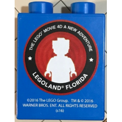 Duplo, Brick 1 x 2 x 2 with The LEGO Movie 4D A New Adventure LEGOLAND Florida Pattern Duplo, Brick 1 x 2 x 2 with The LEGO Movie 4D A New Adventure LEGOLAND Florida Pattern