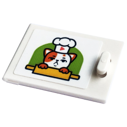 Container, Cupboard 2 x 3 x 2 Door with Cat (Churro) with Chef Hat and Rolling Pin Pattern (Sticker) - Set 41754 Container, Cupboard 2 x 3 x 2 Door with Cat (Churro) with Chef Hat and Rolling Pin Pattern (Sticker) - Set 41754