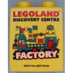 Duplo, Brick 1 x 2 x 2 with LEGOLAND Discovery Centre Factory 2015 Pattern