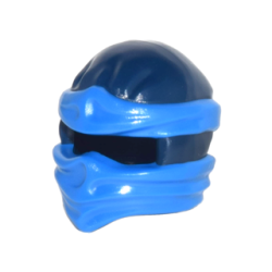 Minifigure, Headgear Ninjago Wrap Type 2 with Molded Blue Wraps and Knot Pattern - Dark Blue