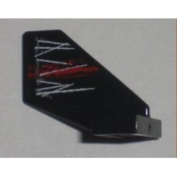 Tail Shuttle, Small with Space Police 3 White Damage and Red Stripe Pattern on Right Side (Sticker) - Set 5970