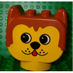 Duplo Figure Head Animal 2 x 2 Base Dog Duplo Figure Head Animal 2 x 2 Base Dog