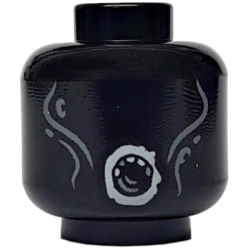 Minifigure, Head Alien with Light Bluish Gray Cheek Lines and Round Mouth Pattern (Dementor)