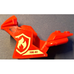 Motorcycle Fairing, Racing (Sport) Bike with 'FIRE-02' and Bright Light Yellow Fire Logo Badge Pattern on Both Sides (Stickers) - Set 60292 Motorcycle Fairing, Racing (Sport) Bike with 'FIRE-02' and Bright Light Yellow Fire Logo Badge Pattern on Both Sides (Stickers) - Set 60292