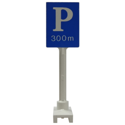 Деталь LEGO 675p01 Road Sign Square-Tall with Parking 'P' and '300m' Pattern