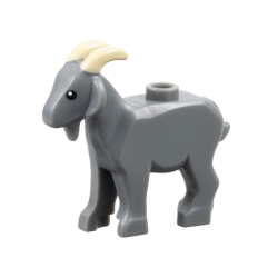 Goat with Black Eyes and Tan Horns Pattern