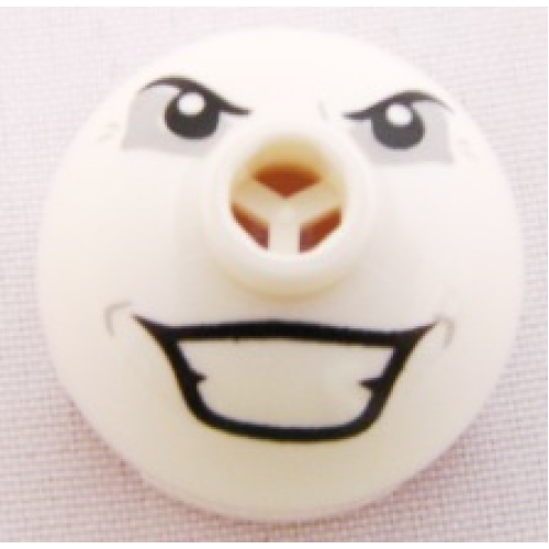 Деталь LEGO 553pb012 Brick, Round 2 x 2 Dome Top with Angry Eyes and Grin Pattern (Joker Bomb)