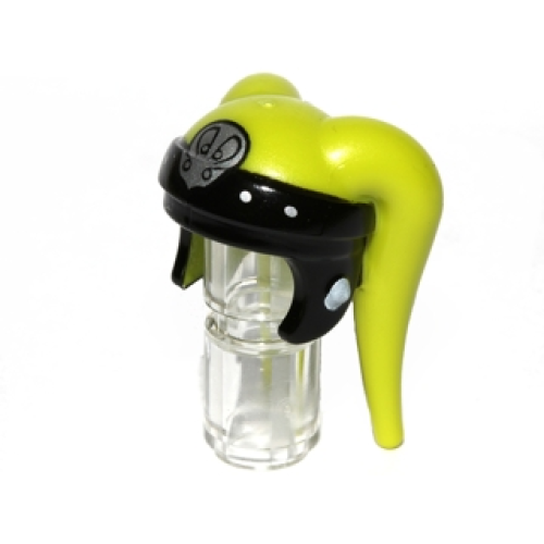 Деталь LEGO 87571pb02 Minifigure, Headgear Headdress SW Twi'lek with Black and Flat Silver Oola Pattern