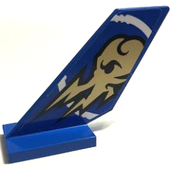 Tail Shuttle with Gold Ninjago Jay Lightning Symbol in White Circle Pattern Model Left Side (Sticker) - Set 70668 Tail Shuttle with Gold Ninjago Jay Lightning Symbol in White Circle Pattern Model Left Side (Sticker) - Set 70668