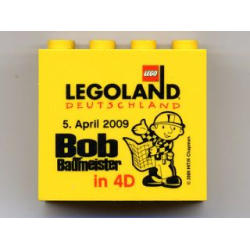 Brick 2 x 4 x 3 with Legoland Deutschland 5. April 2009 Bob der Baumeister in 4D Pattern