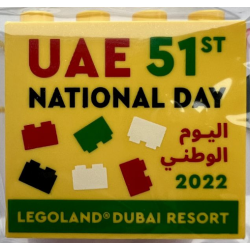 Brick 2 x 4 x 3 with LEGOLAND Dubai Resort 2022 UAE 51st National Day Pattern