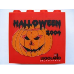 Brick 2 x 4 x 3 with Legoland Deutschland Halloween 2004 and Pumpkin Pattern