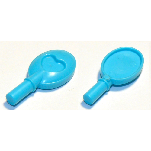 Деталь LEGO 93080b Friends Accessories Hand Mirror with Heart on Reverse - Medium Azure