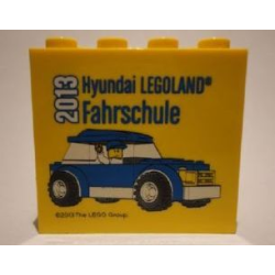 Brick 2 x 4 x 3 with Hyundai Legoland Fahrschule 2013 Pattern