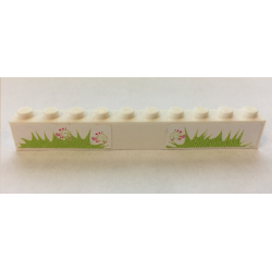 Brick 1 x 10 with Grass and Hearts Pattern (Stickers) - Set 7586 Brick 1 x 10 with Grass and Hearts Pattern (Stickers) - Set 7586