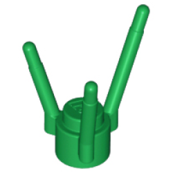 Plant Flower Stem with Stud and 3 Stems - Green