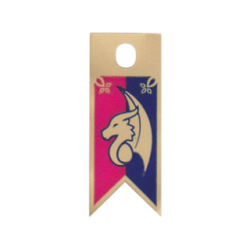 Plastic Part for Sets 41173 and 41176 - Flag with Dragon Head on Magenta and Dark Blue Background Pattern