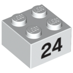 Brick 2 x 2 with Black Number 24 Pattern Brick 2 x 2 with Black Number 24 Pattern