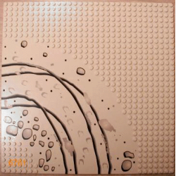 Baseplate, Road 32 x 32 7-Stud Curve with Rocks and Ruts Pattern Baseplate, Road 32 x 32 7-Stud Curve with Rocks and Ruts Pattern