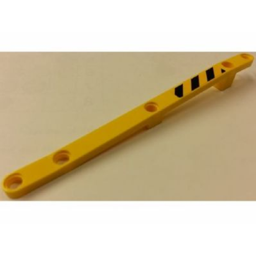 Деталь LEGO 59807pb01L Crane Harbor Derrick 16 with Double Attachment with Black and Yellow Danger Stripes Pattern Modell Left Side (Sticker) - Set 7685