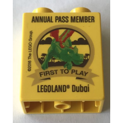 Duplo, Brick 1 x 2 x 2 with Annual Pass Member First to play 2016 LEGOLAND Dubai Pattern Duplo, Brick 1 x 2 x 2 with Annual Pass Member First to play 2016 LEGOLAND Dubai Pattern
