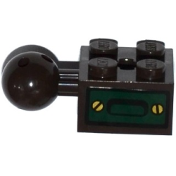 Technic, Brick Modified 2 x 2 with 6 Holes Ball Joint and Axle Hole with Dark Green Hatch with 2 Gold Screws Pattern (Sticker) - Set 70735 Technic, Brick Modified 2 x 2 with 6 Holes Ball Joint and Axle Hole with Dark Green Hatch with 2 Gold Screws Pattern (Sticker) - Set 70735