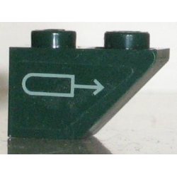 Slope, Inverted 45 2 x 1 with Sand Green Russian Arrow Pattern Model Right Side (Sticker) - Set 7625 Slope, Inverted 45 2 x 1 with Sand Green Russian Arrow Pattern Model Right Side (Sticker) - Set 7625