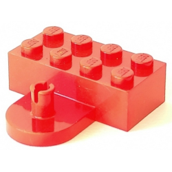 Brick, Modified 2 x 4 with Coupling, Male - Red Brick, Modified 2 x 4 with Coupling, Male - Red