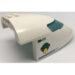 Aircraft Fuselage Forward Top Curved 8 x 16 x 5 with Trans-Light Blue Glass and Box and Arrows and Globe Pattern on Both Sides (Stickers) - Set 60022 Aircraft Fuselage Forward Top Curved 8 x 16 x 5 with Trans-Light Blue Glass and Box and Arrows and Globe Pattern on Both Sides (Stickers) - Set 60022