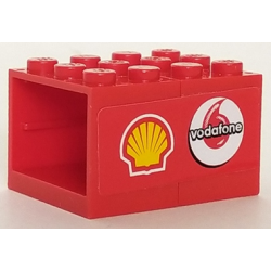 Stickered Assembly 4 x 3 x 2 with Shell and Vodafone Logos Pattern Model Left Side (Sticker) - Set 8672 - 2 Container, Cupboard 2 x 3 x 2 - Solid Studs Stickered Assembly 4 x 3 x 2 with Shell and Vodafone Logos Pattern Model Left Side (Sticker) - Set 8672 - 2 Container, Cupboard 2 x 3 x 2 - Solid Studs